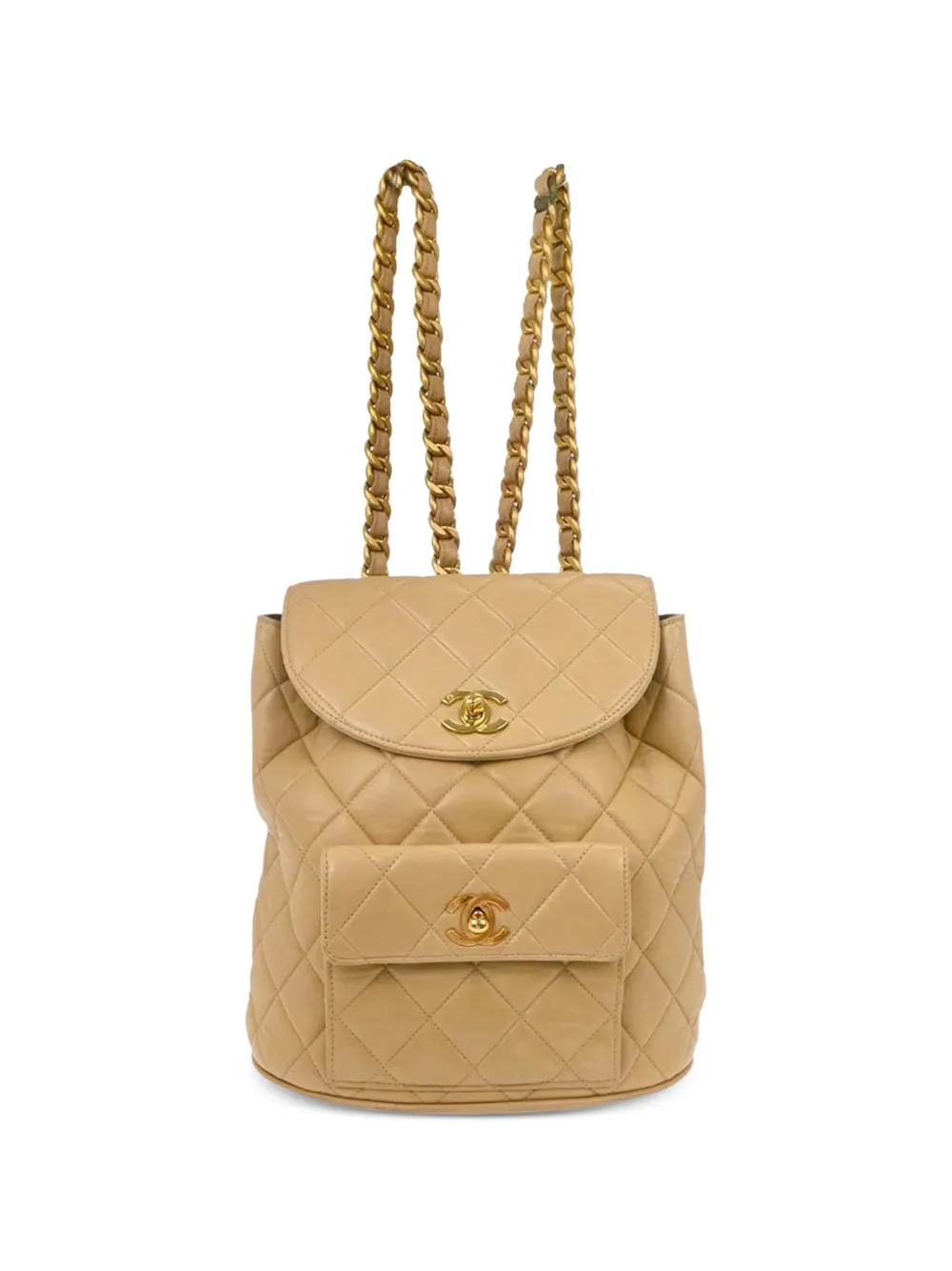 CHANEL Pre-Owned 1994-1996 Duma quilted backpack - Neutrals