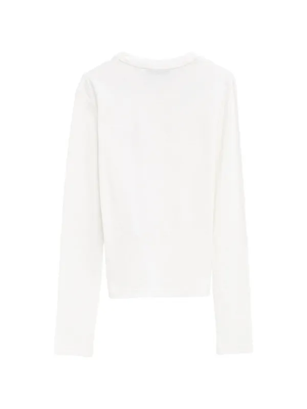 Acne Studios logo-print long-sleeve T-shirt | White | FARFETCH