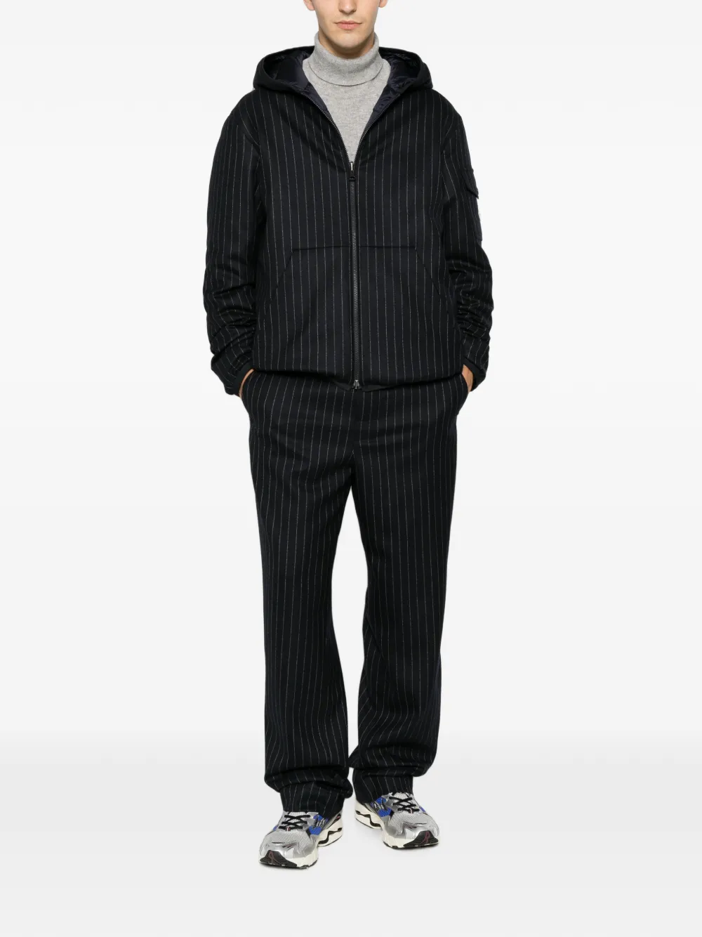 Moncler Broek met krijtstreep Blauw