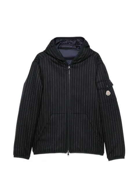 Moncler pinstripe-pattern hooded jacket