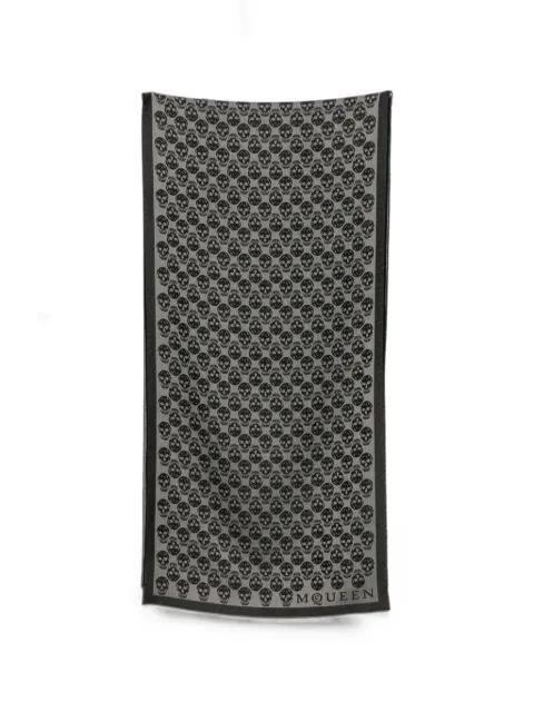 Alexander McQueen skull-pattern fringed scarf