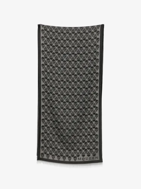 Alexander McQueen skull-pattern fringed scarf