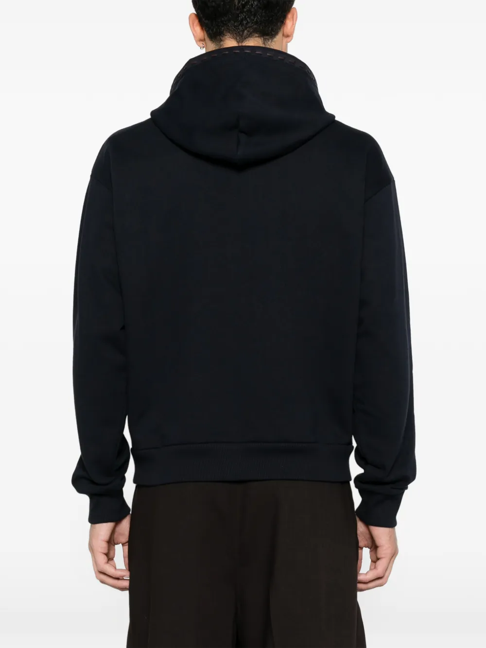 FENDI Hoodie met rits en contrasterende stiksels Blauw