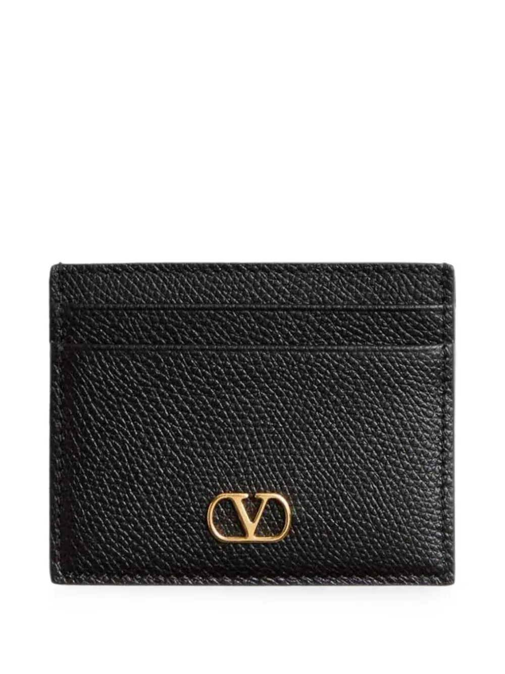 Valentino Garavani VLogo grain leather cardholder - Nero