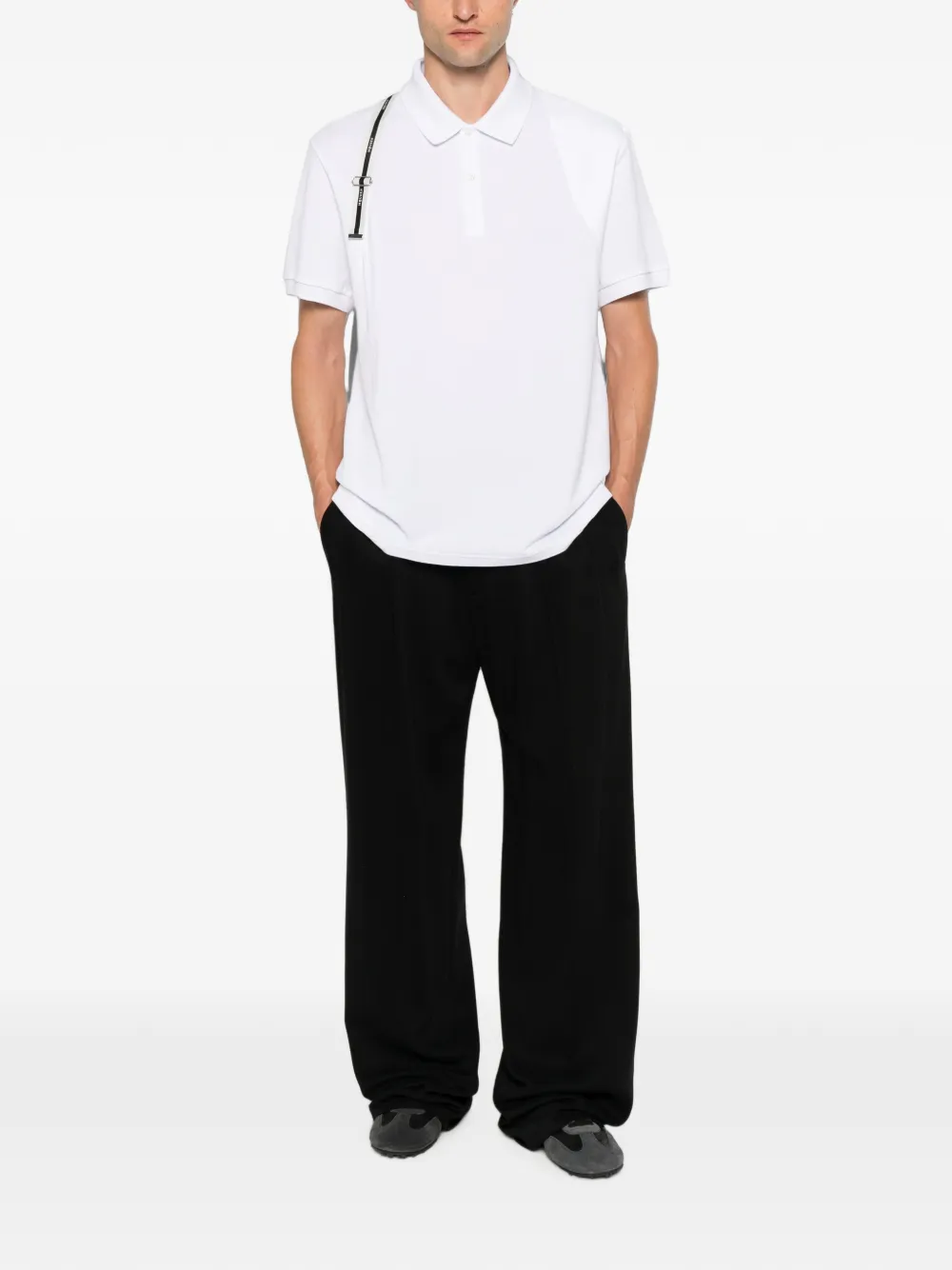 Alexander McQueen Poloshirt met harnas-detail Wit