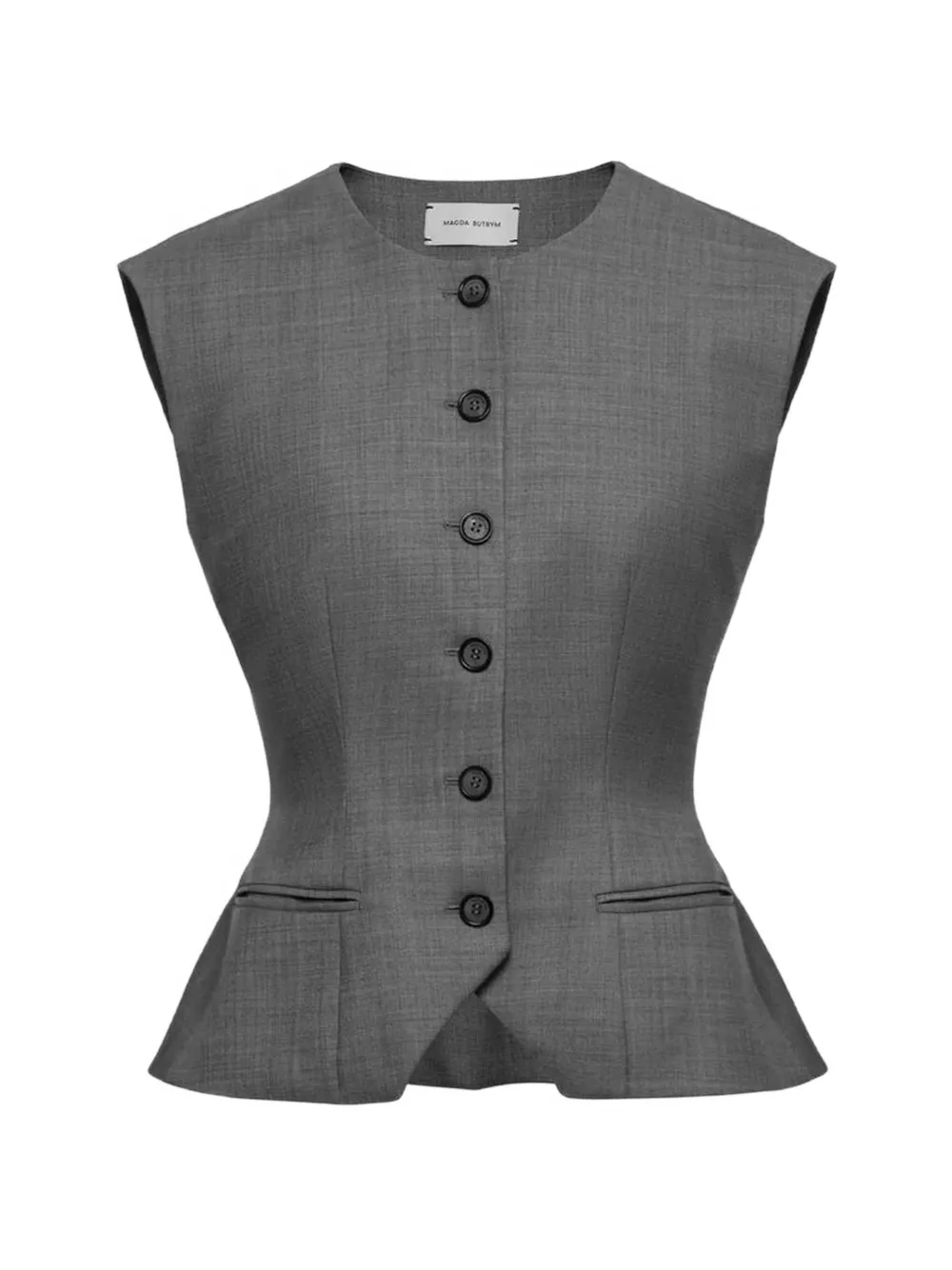 Magda Butrym peplum button-up vest - Grau