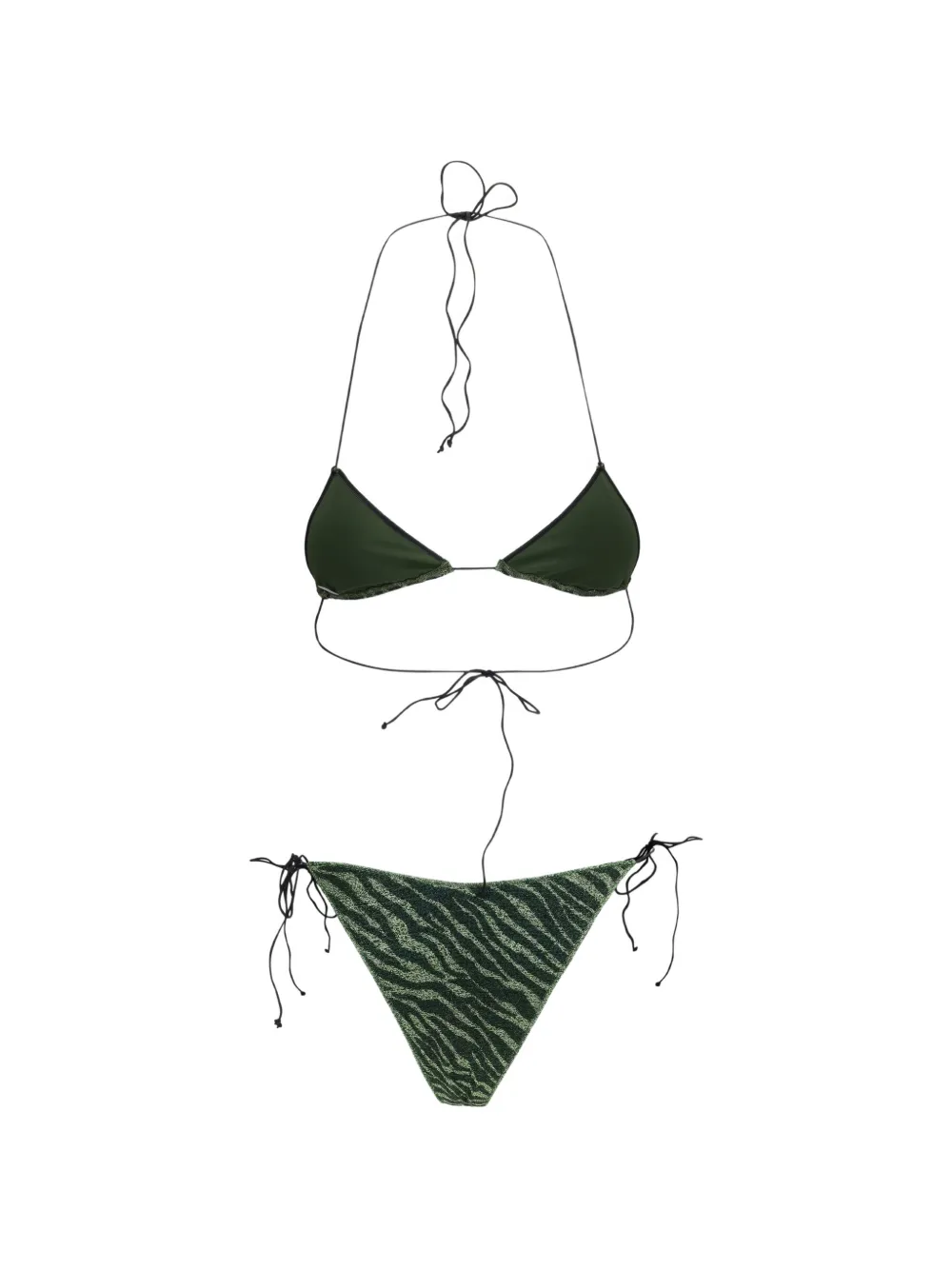 Oséree Bikini met zebra-patroon Groen