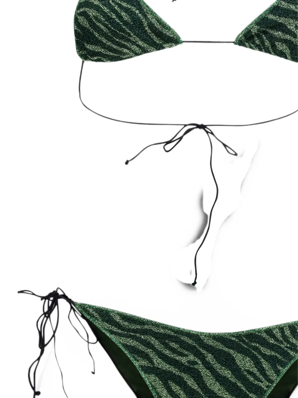 Oséree Bikini met zebra-patroon Groen