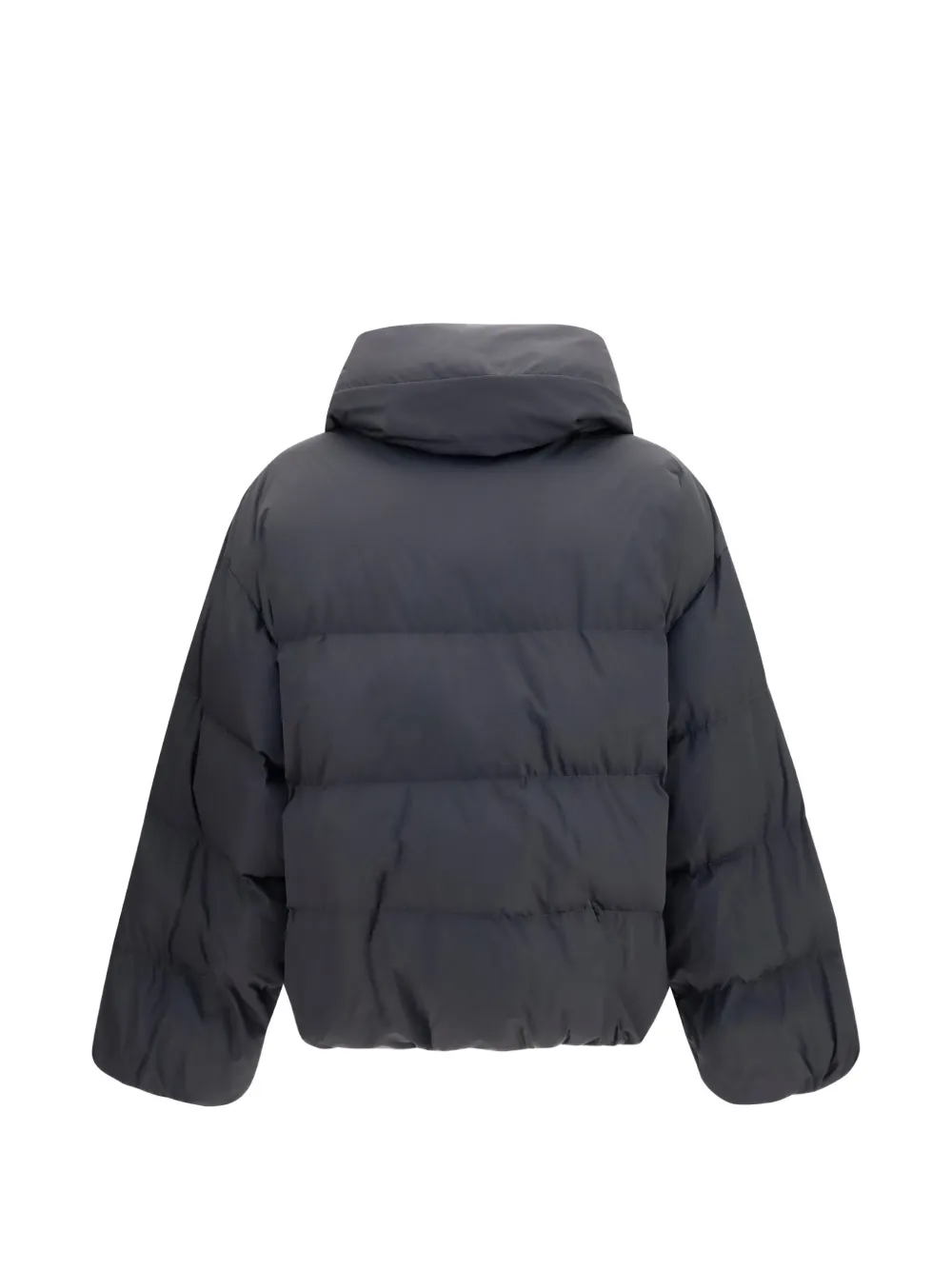 Balmain Gewatteerd jack met hoge kraag Grijs