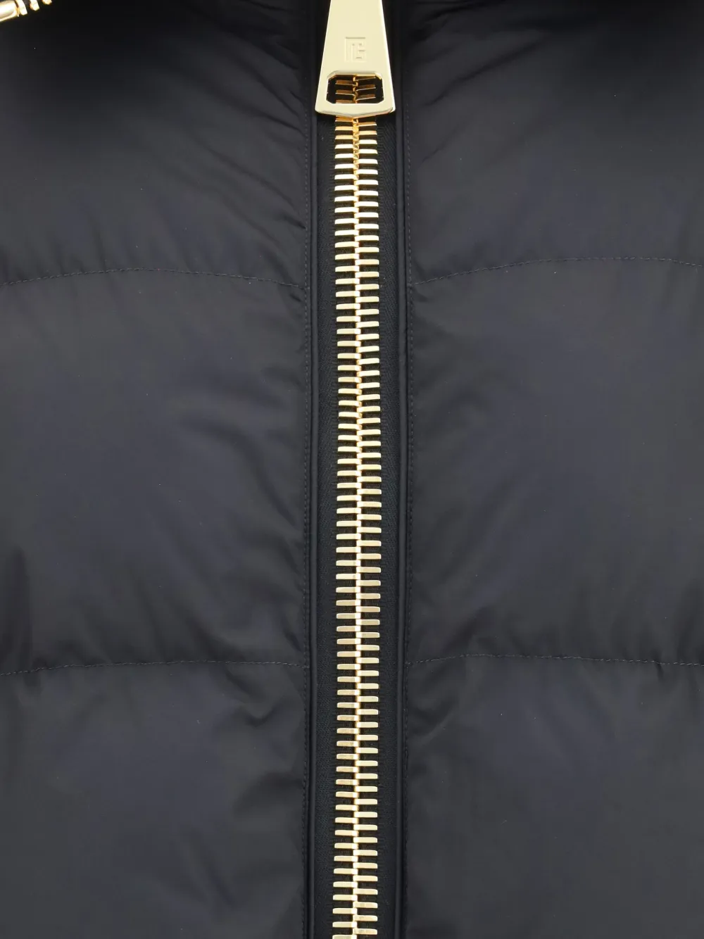 Balmain Gewatteerd jack met hoge kraag Grijs