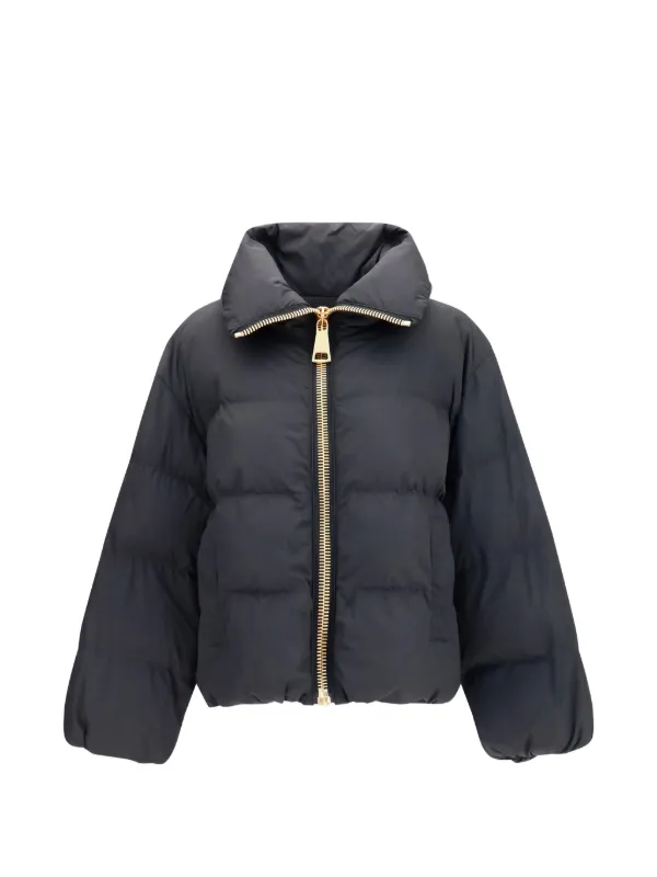 Balmain High-collar Padded Jacket in Grey