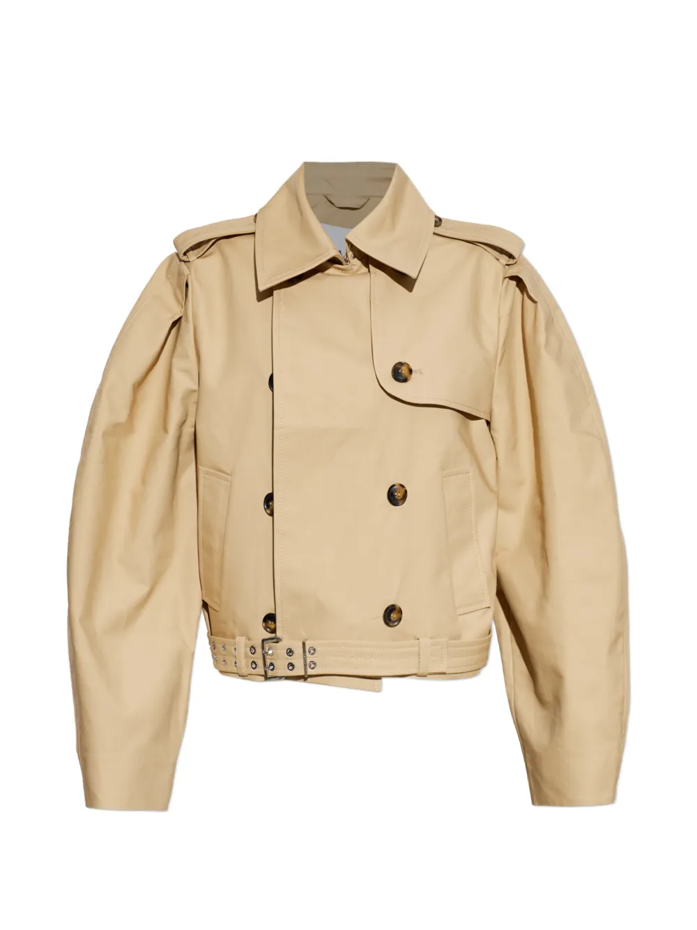 GANNI double-breasted jacket - Nude