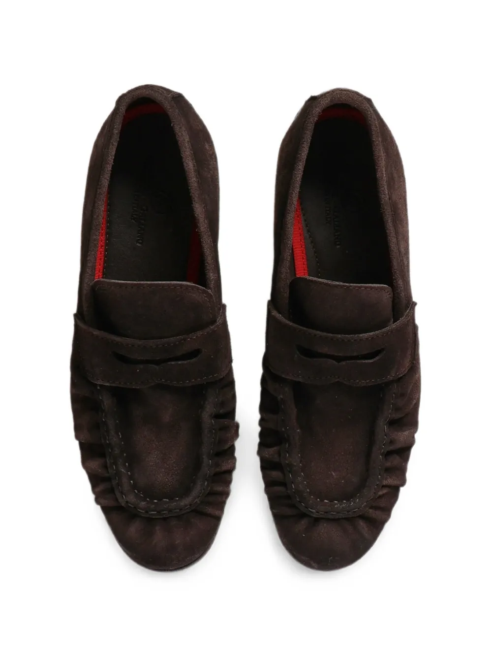 Giuliano Galiano Jacob loafers met ruches Bruin