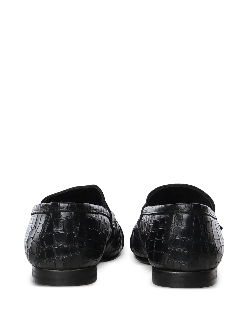 Giuliano Galiano Jacob leren loafers met krokodillen-reliëf Zwart