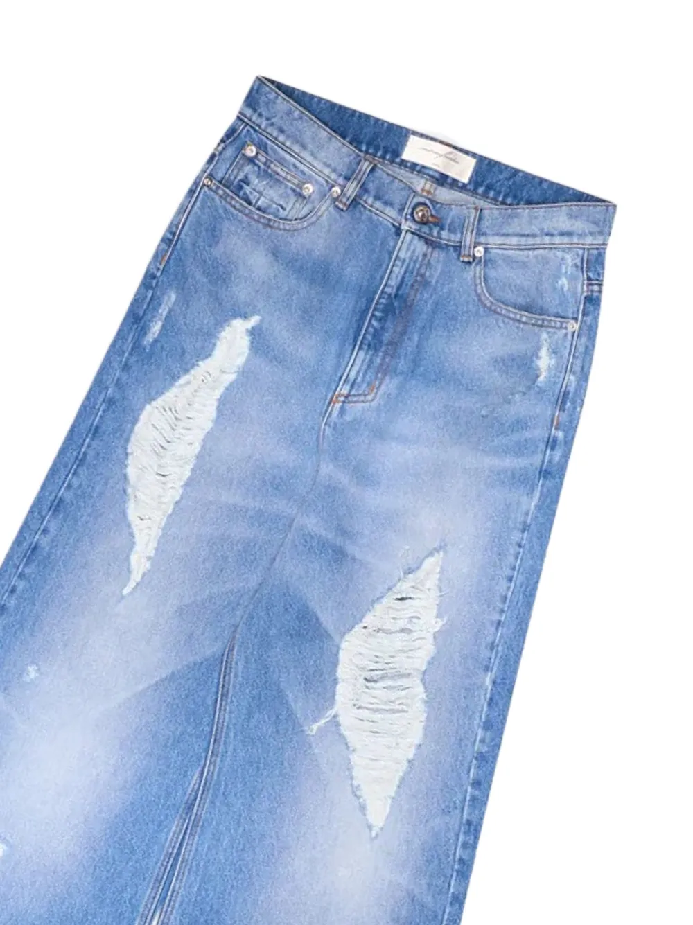 matieres fecales Gerafelde jeans Blauw