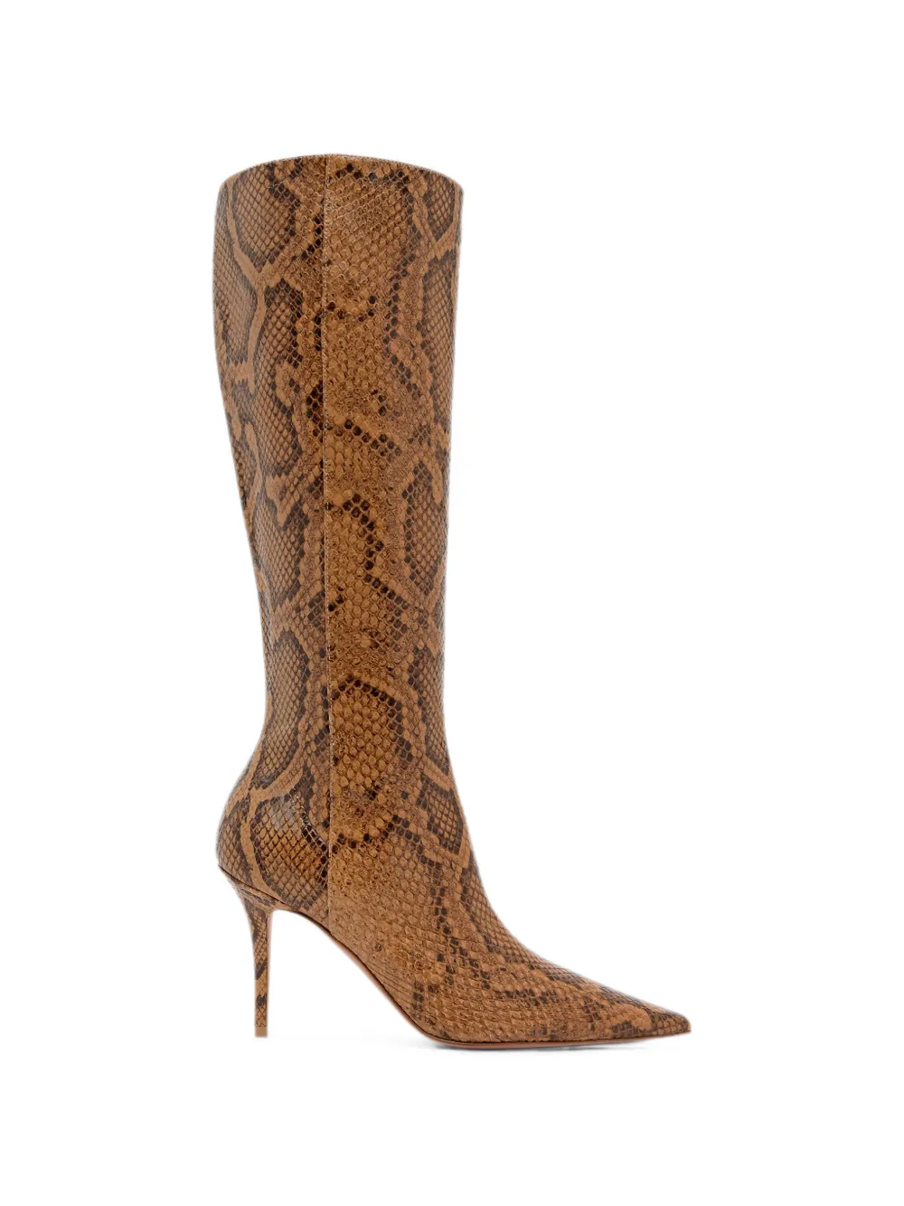 Amina Muaddi Barbara snake-effect boots Bruin