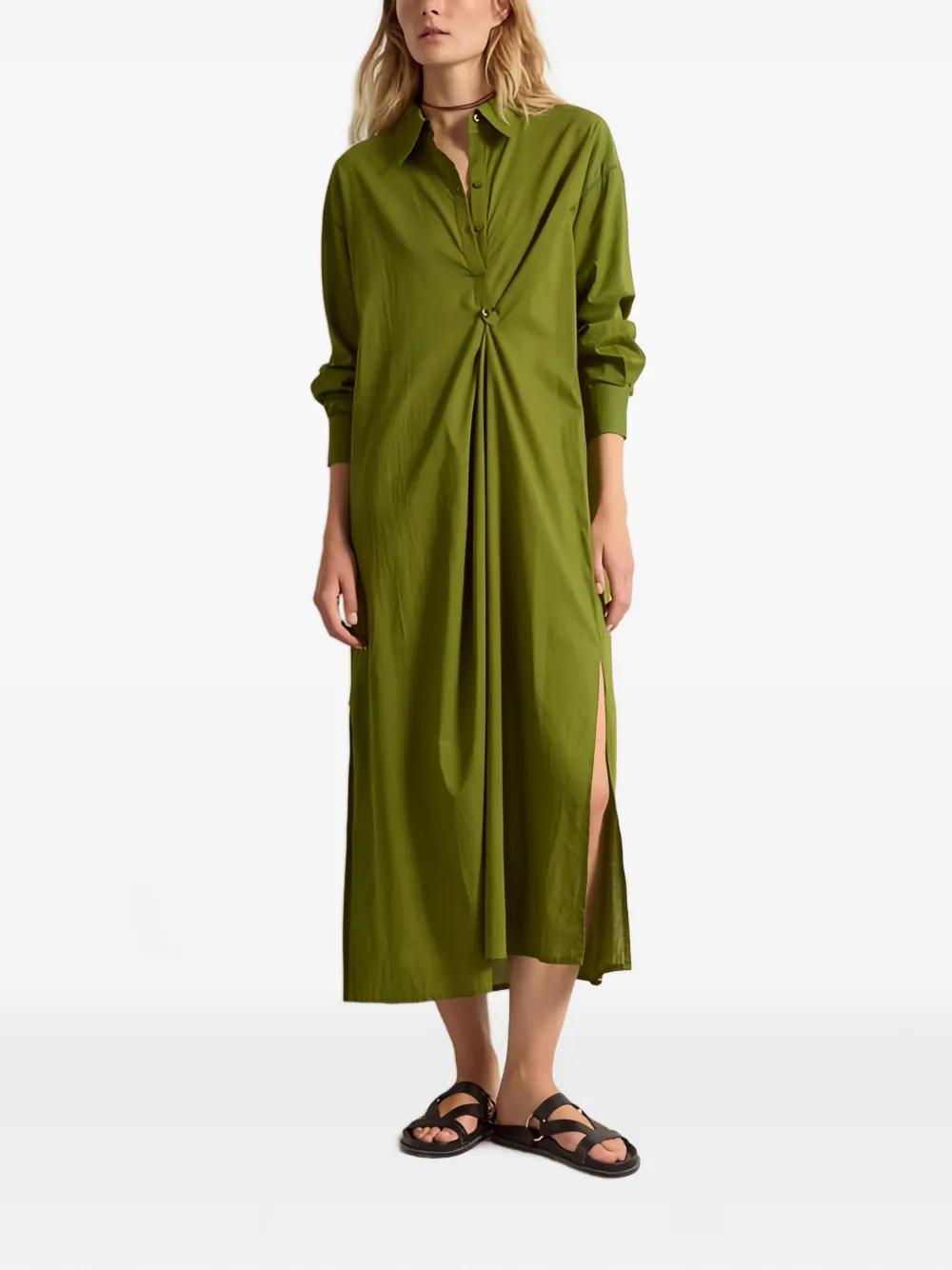 mare di latte midi Athena twisted-front dress - Grün