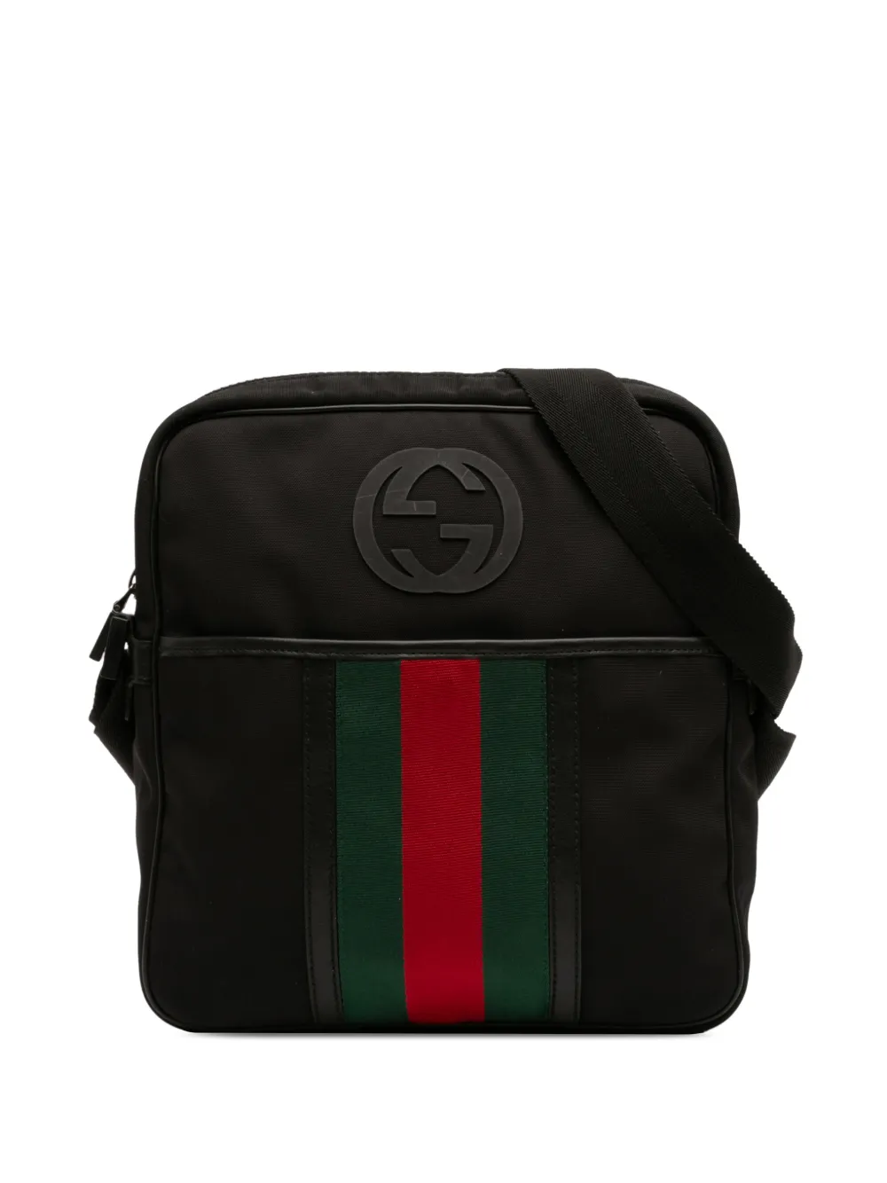 Gucci Pre-Owned 2016-2026 Nylon Interlocking G Web crossbody bag - Nero