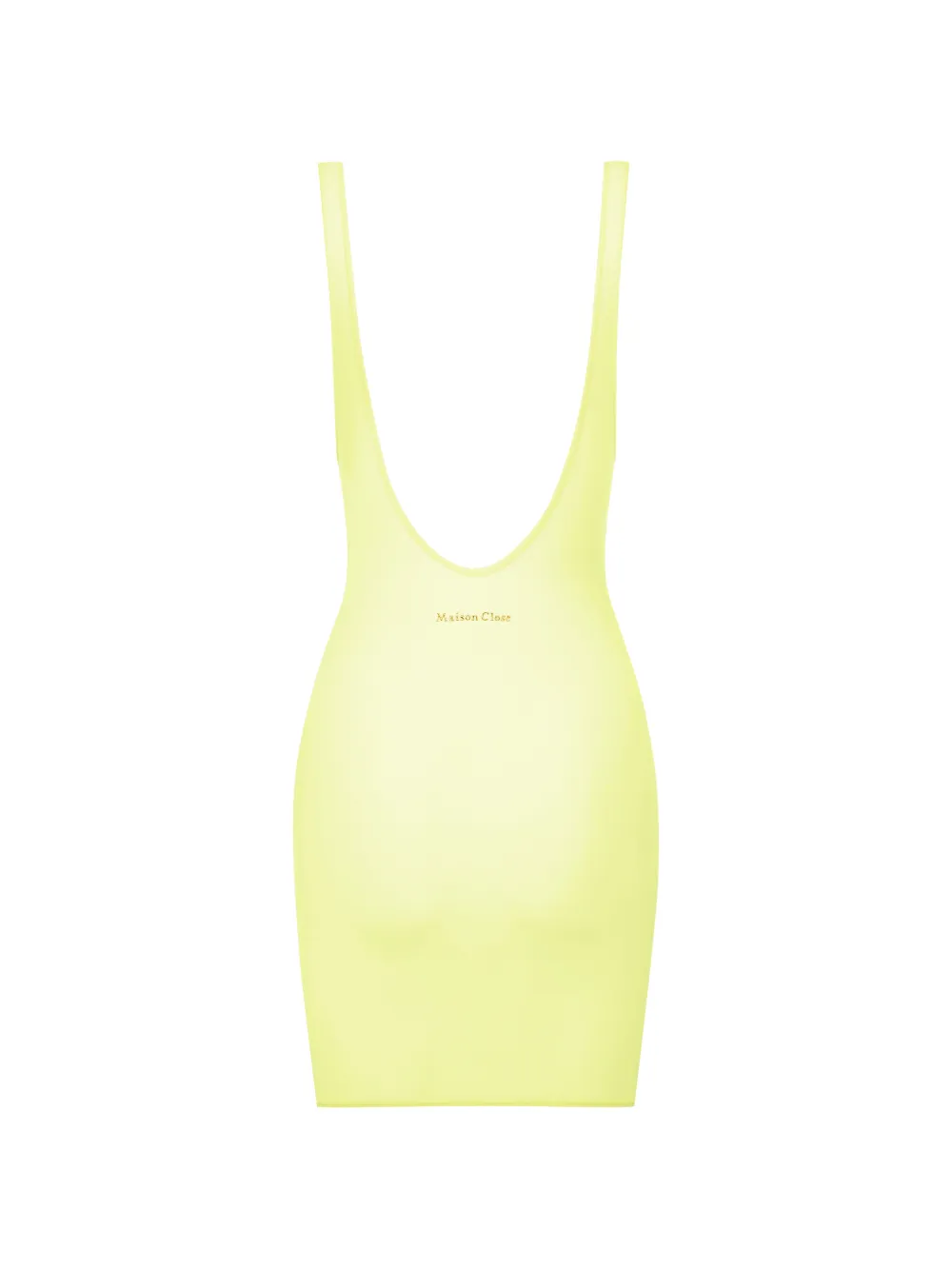 Maison Close Double Sens doorzichtige mini-jurk met open achterkant Geel