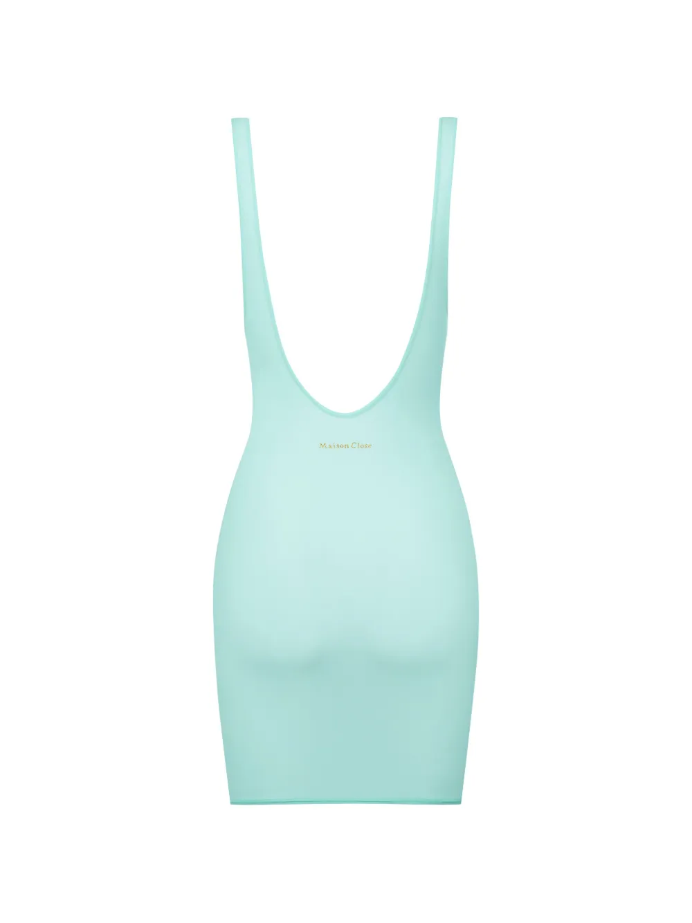 Maison Close Double Sens doorzichtige mini-jurk met open achterkant Blauw