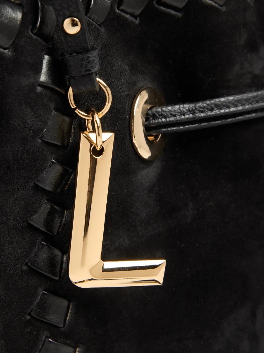 Lancel Medium Premier Flirt leren bucket-tas met stiksels Zwart