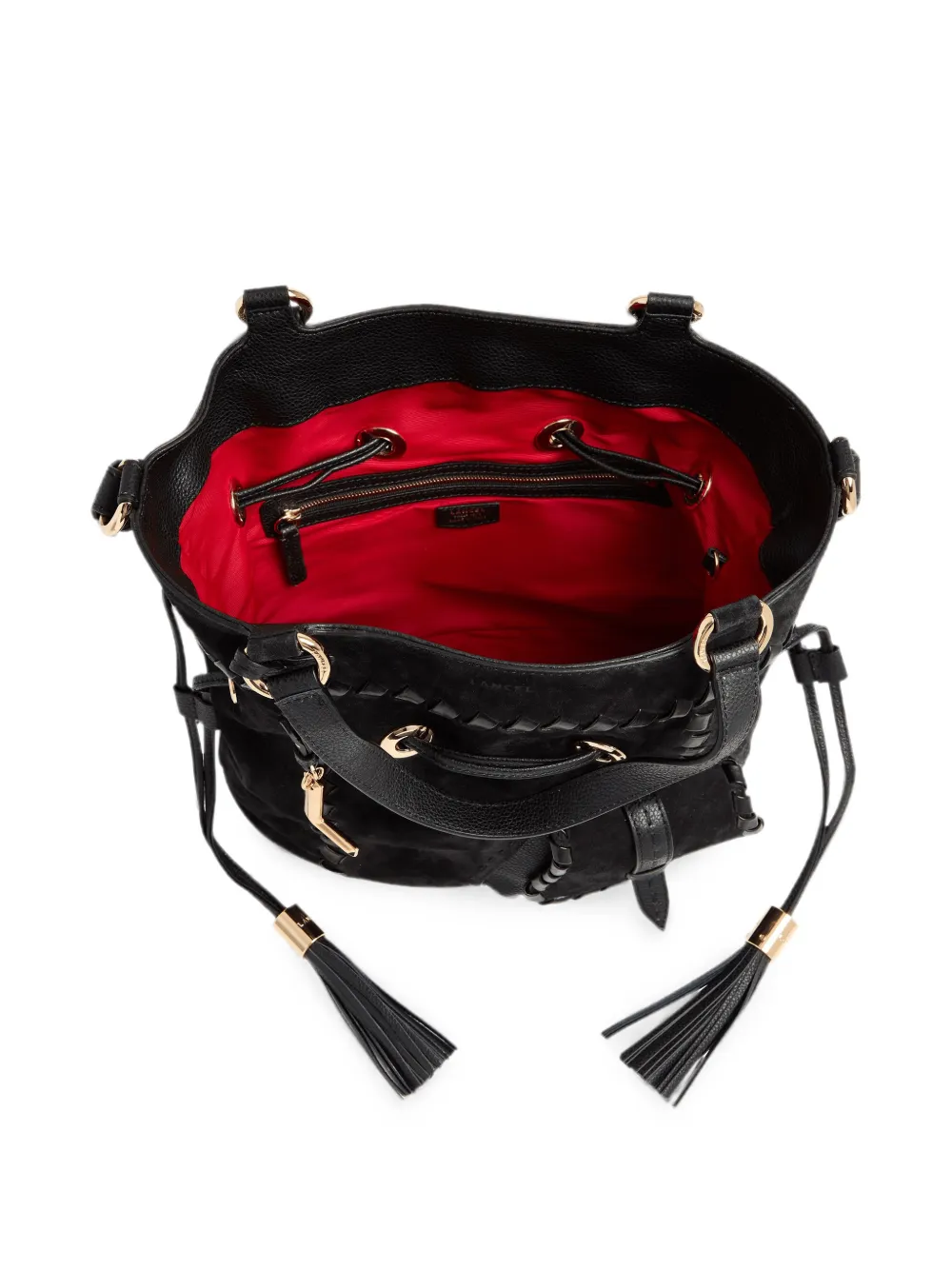 Lancel Medium Premier Flirt leren bucket-tas met stiksels Zwart