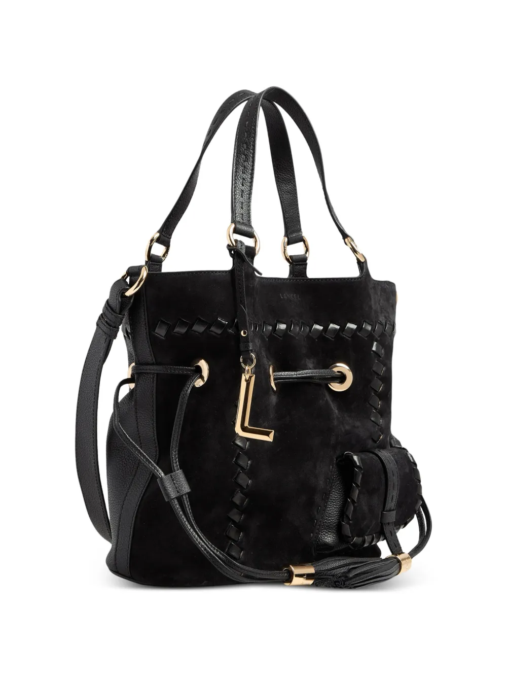 Lancel Medium Premier Flirt leren bucket-tas met stiksels Zwart