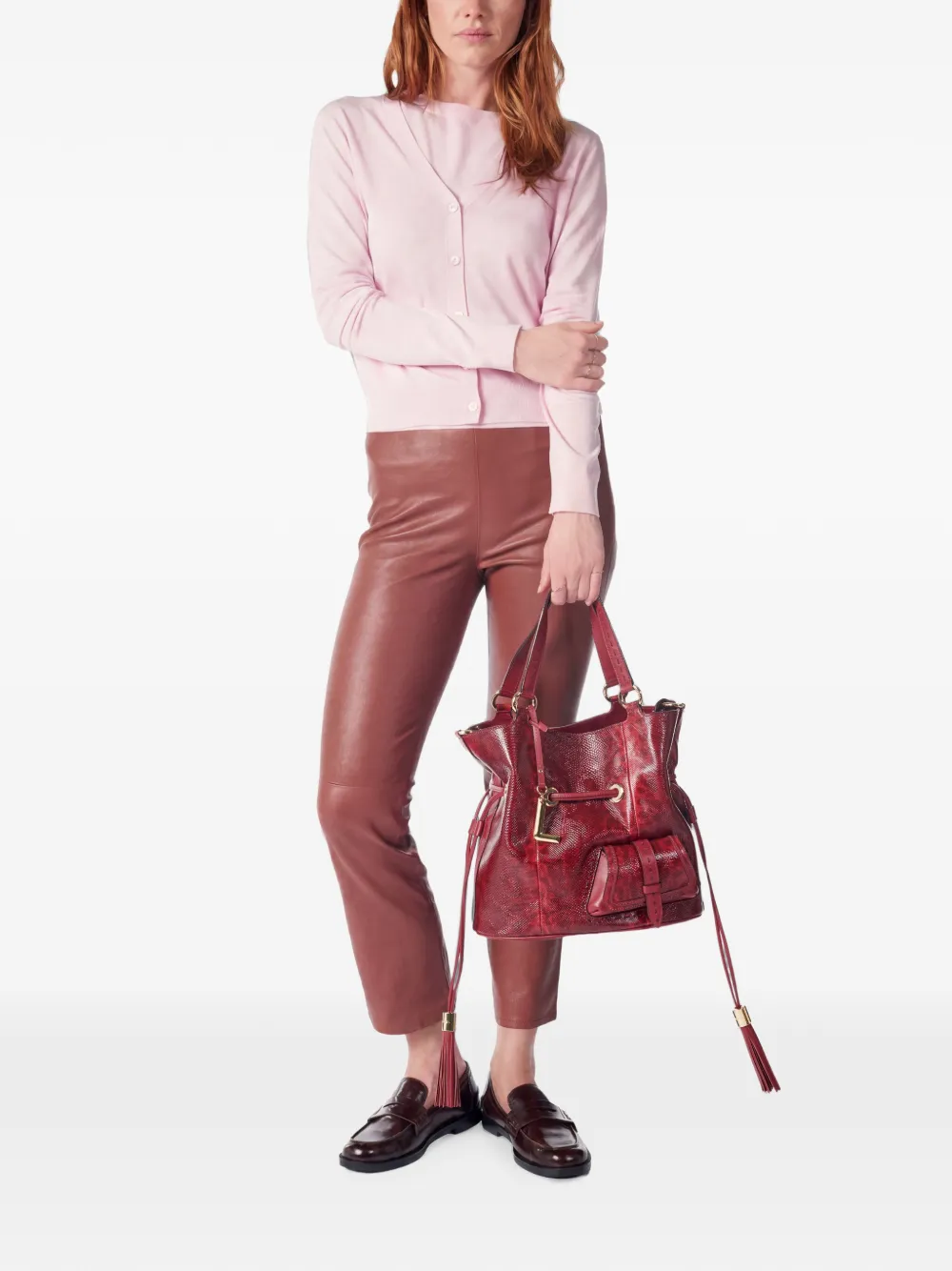 Lancel Premier Flirt medium bucket-tas Rood