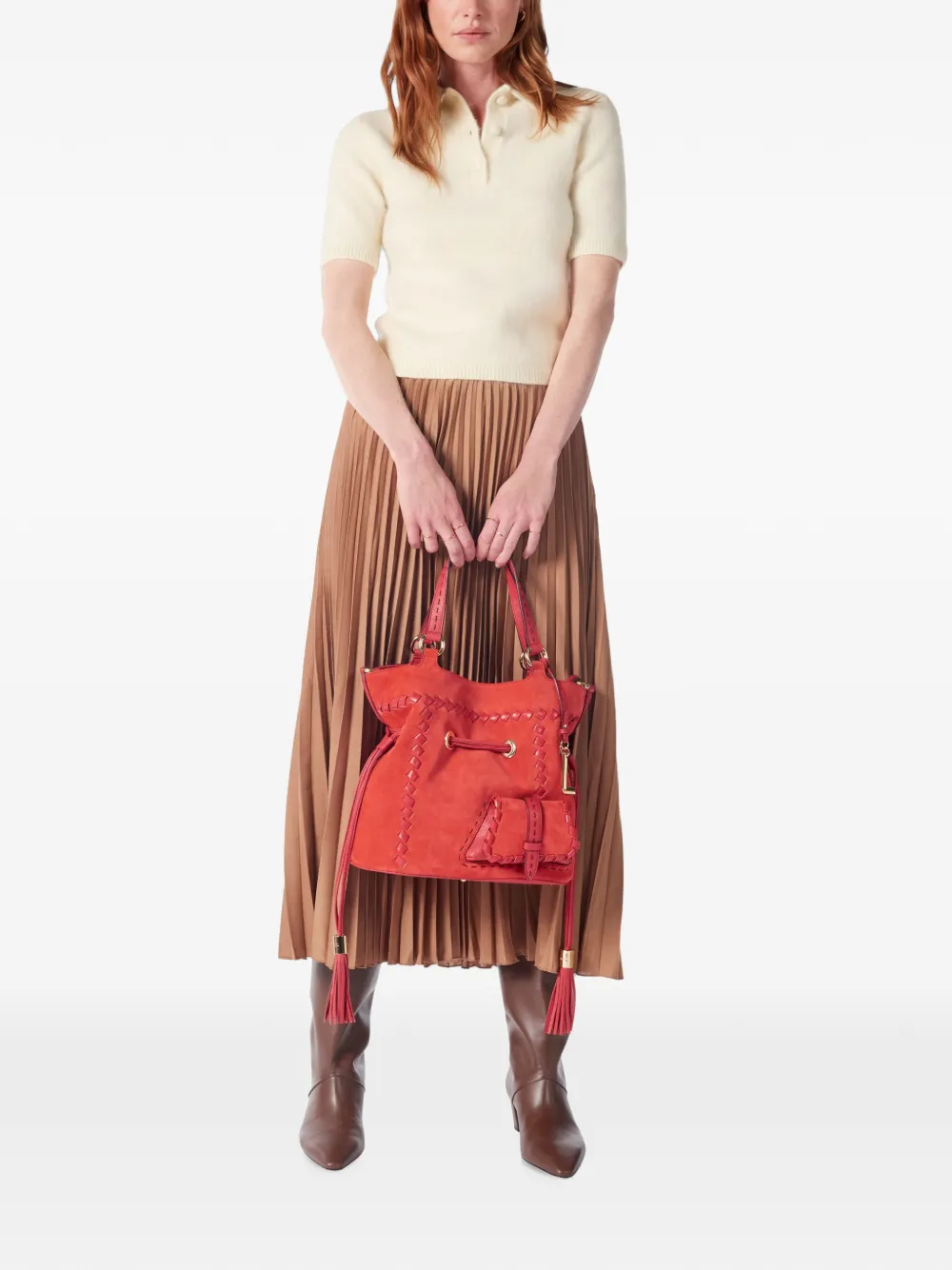 Lancel Medium Premier Flirt bucket-tas met stiksels Rood