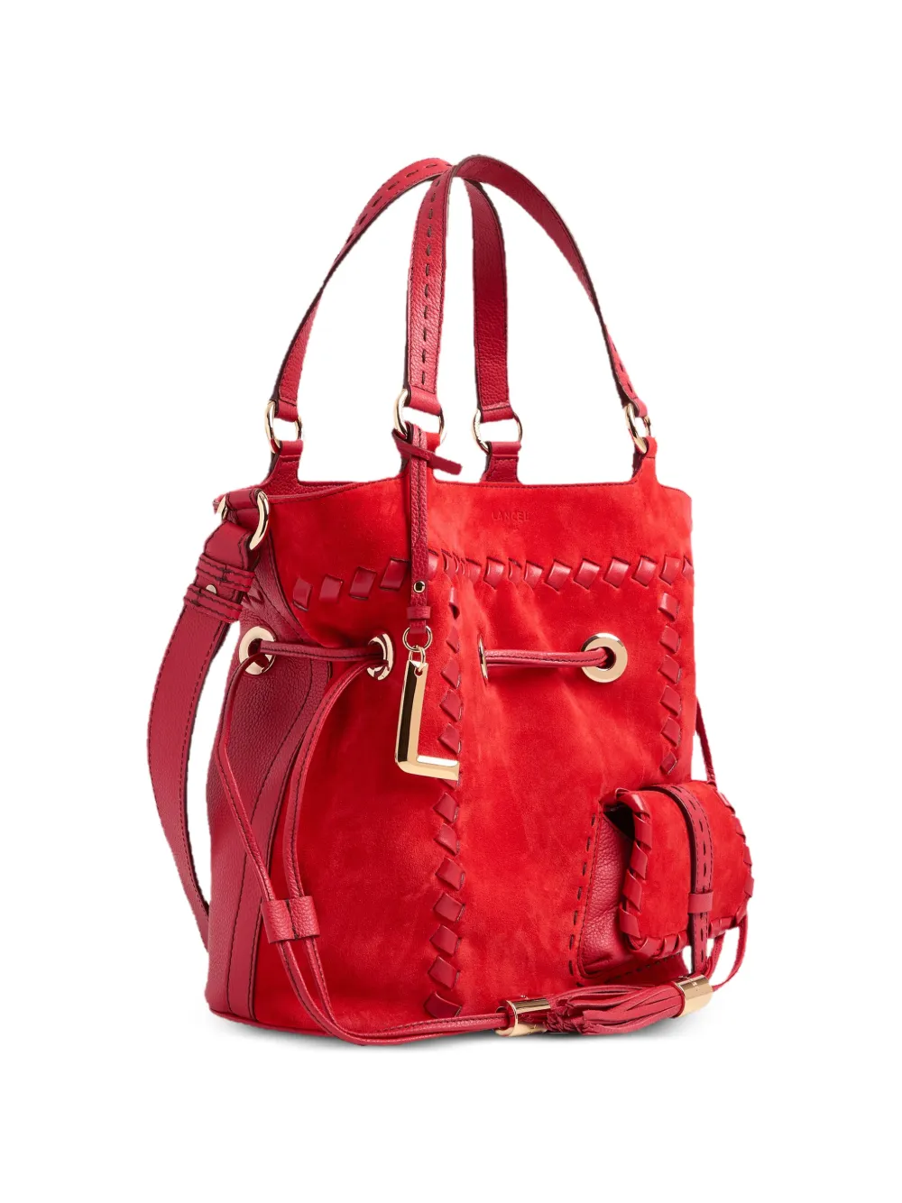 Lancel Medium Premier Flirt bucket-tas met stiksels Rood