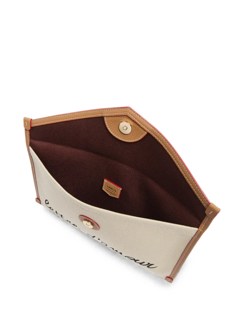 Lancel Canvas clutch Beige
