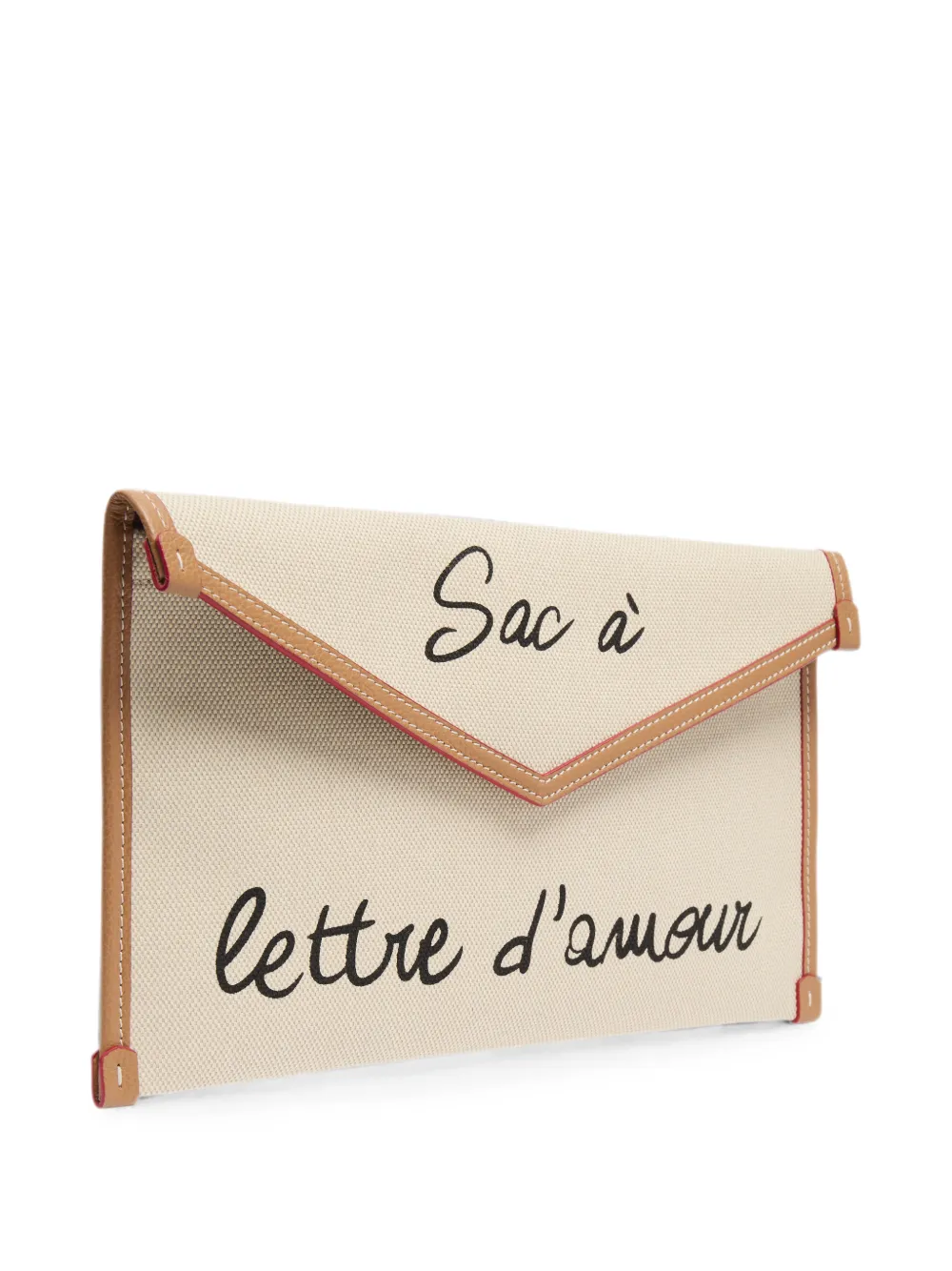  Lancel Canvas Leather Clutch Bag - Neutro 