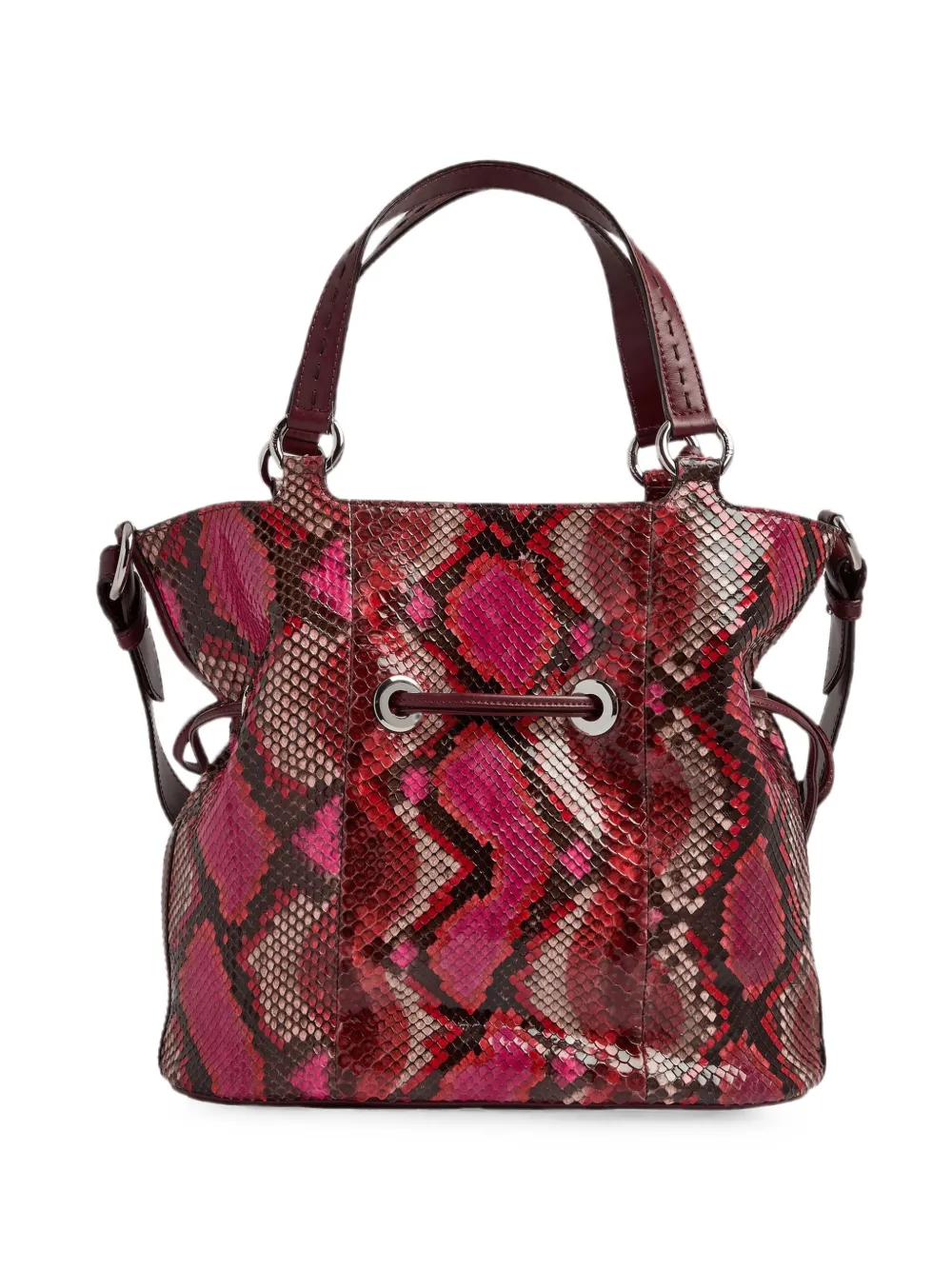 Lancel medium Premier Flirt snakeskin-effect leather bucket bag - Rosa