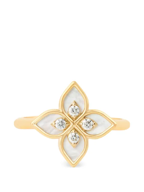 Roberto Coin Princess Flower mother-of-pearl and diamond ring