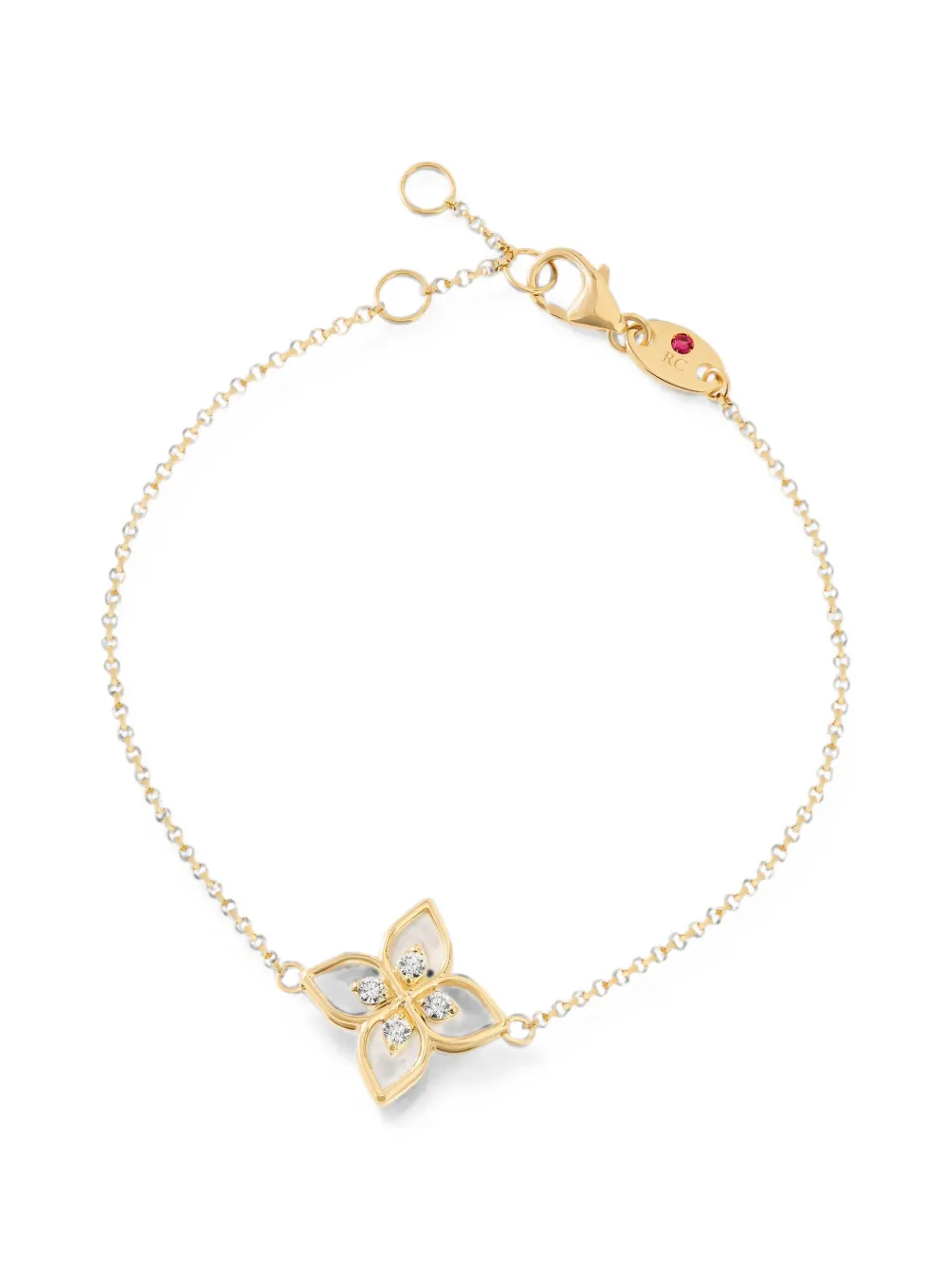 Roberto Coin Princess Flower mother-of-pearl and diamond bracelet - Gold