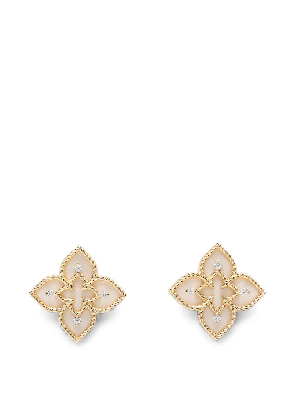 Roberto Coin Princess Flower diamond stud earrings - Oro