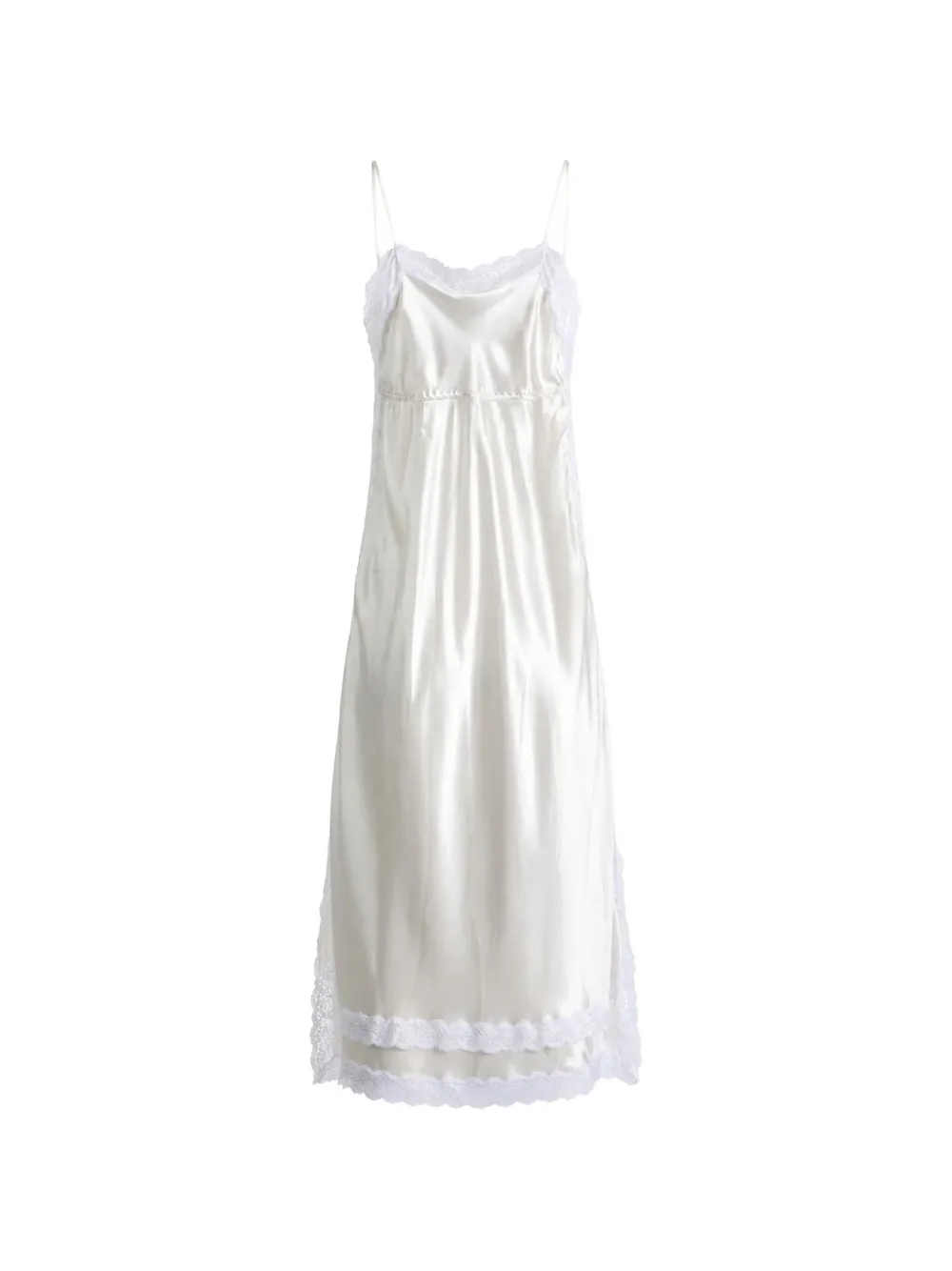 Magda Butrym lace-trim satin maxi dress - Bianco