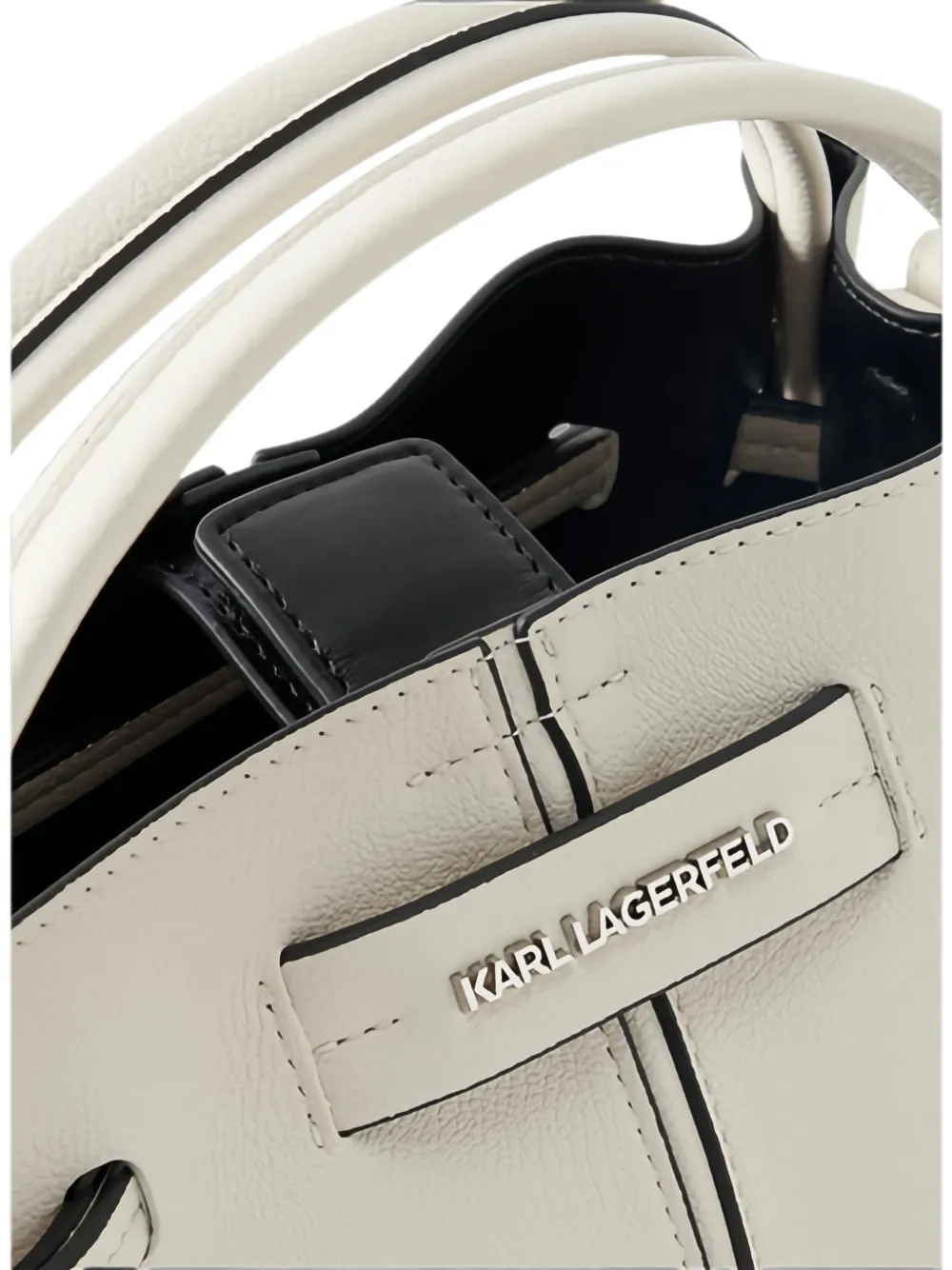 Karl Lagerfeld K Pierced mini bucket-tas Wit