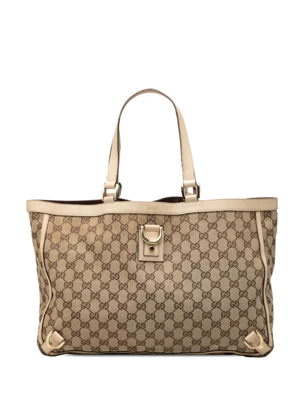 GUCCI グッチ アビー トートバッグ Dリング GGキャンバス Gucci Pre-Owned 2000-2015 GGキャンバス アビー Dリング トートバッグ