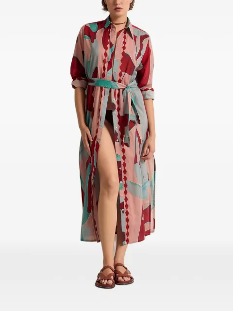 mare di latte midi Murando abstract-print shirt dress