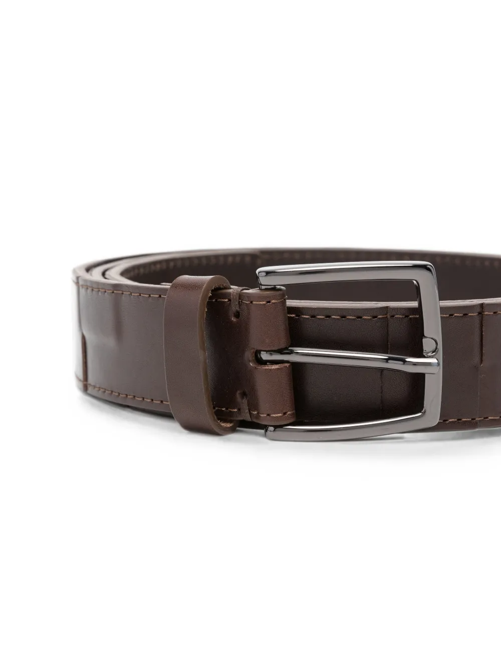 Peserico Leren riem met textuur Bruin