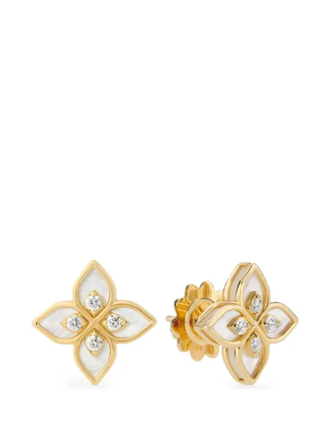 Roberto Coin Princess Flower mother-of-pearl and diamond earrings