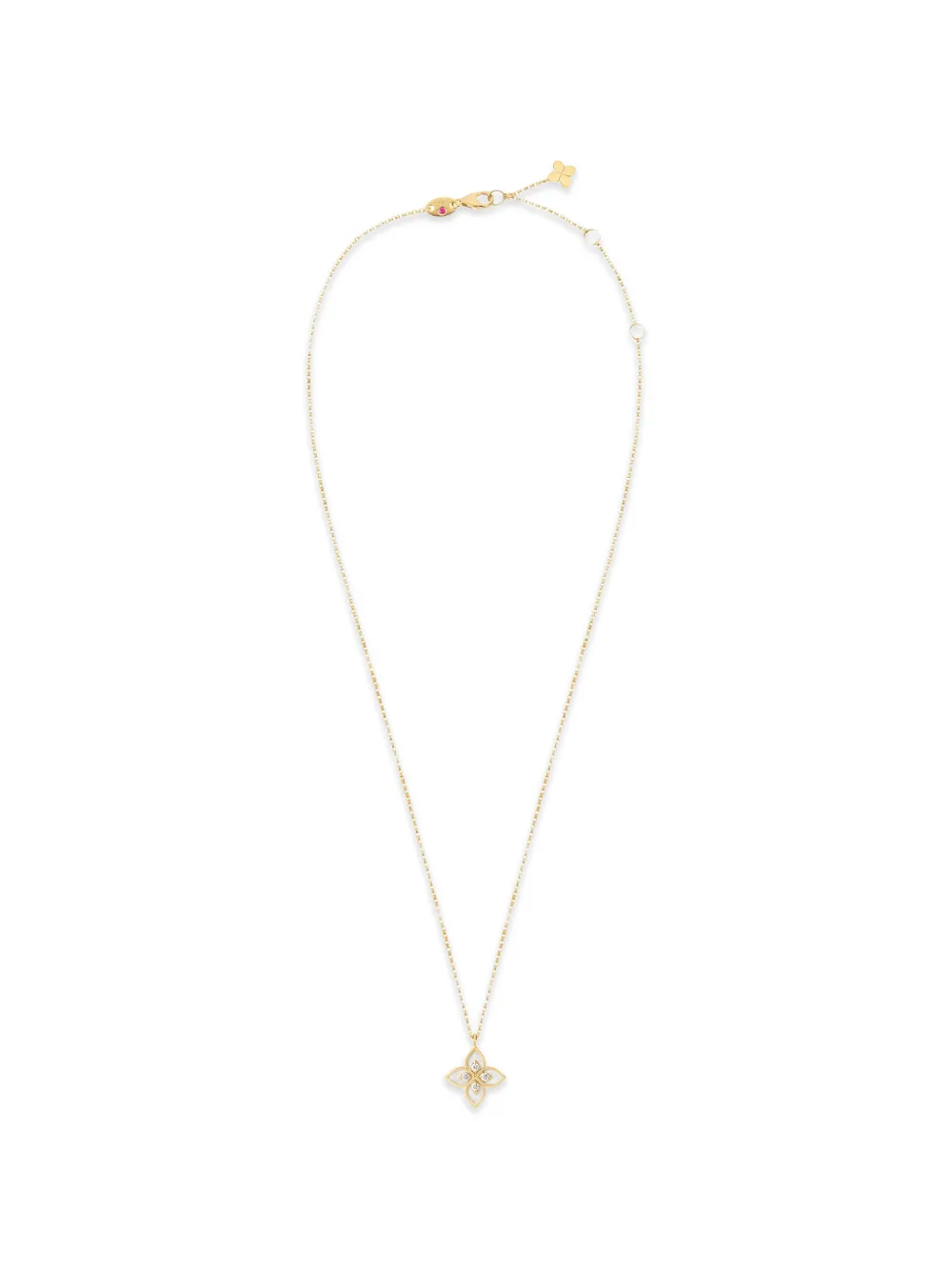Roberto Coin Collana Princess Flower con madreperla e diamanti - Oro