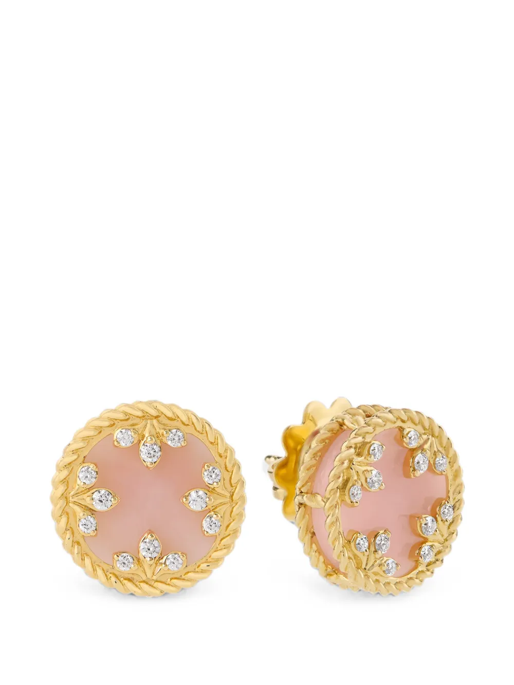 Roberto Coin Orecchini Venetian Medallions con opale rosa e diamanti - Oro