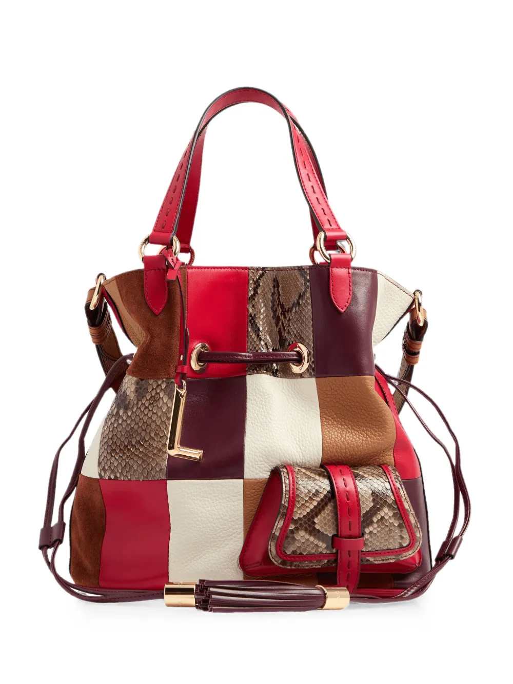 Lancel medium Premier Flirt patchwork leather bucket bag - Rot