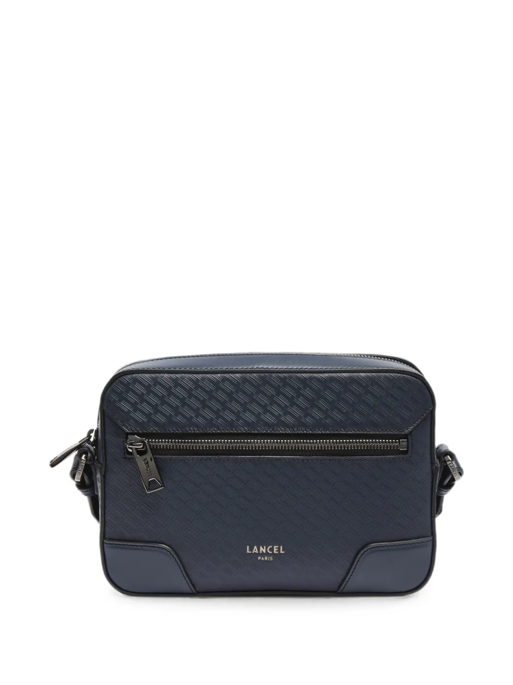 Lancel Charlie leren cameratas met reliëf Blauw