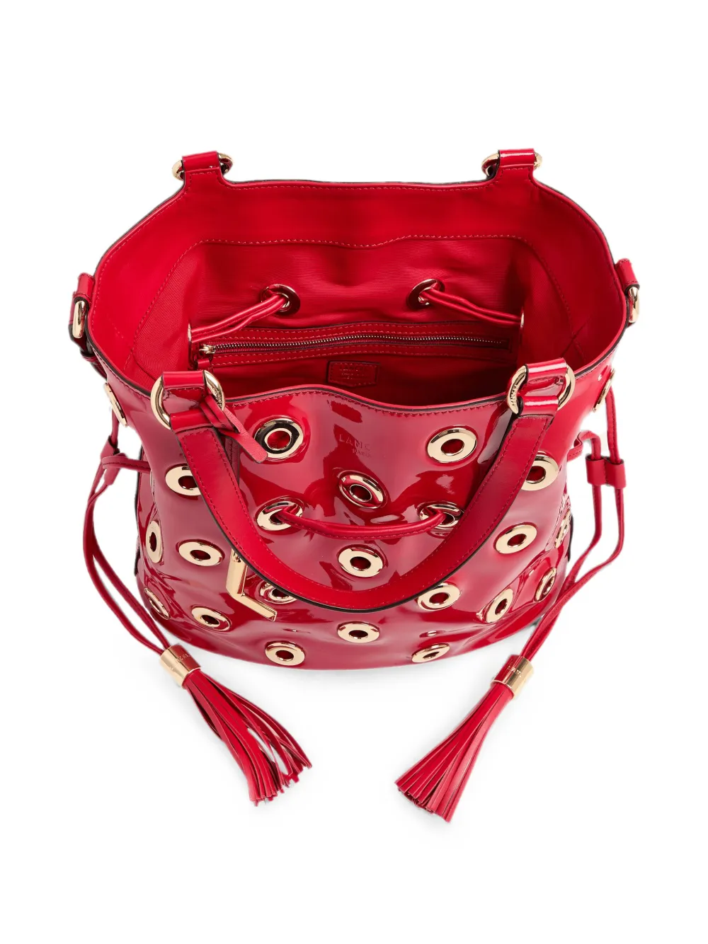 Lancel Premier Flirt medium bucket-tas verfraaid met ringlets Rood
