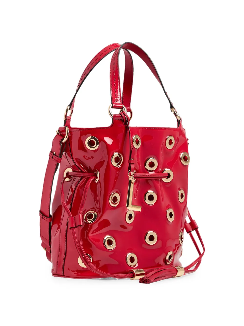 Lancel Premier Flirt medium bucket-tas verfraaid met ringlets Rood