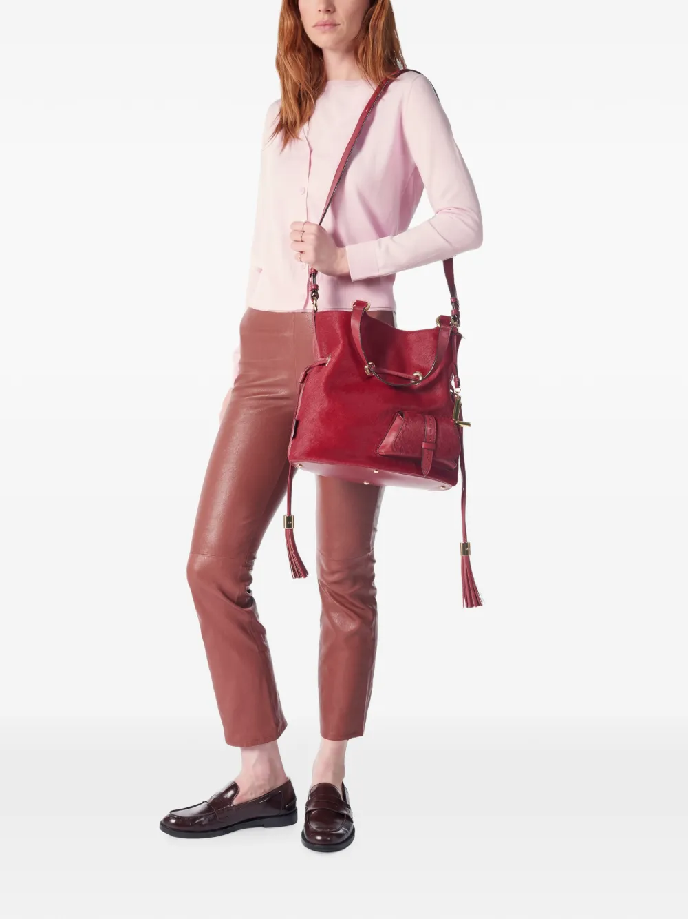Lancel Medium Premier Flirt bucket-tas met leren kwastje Rood