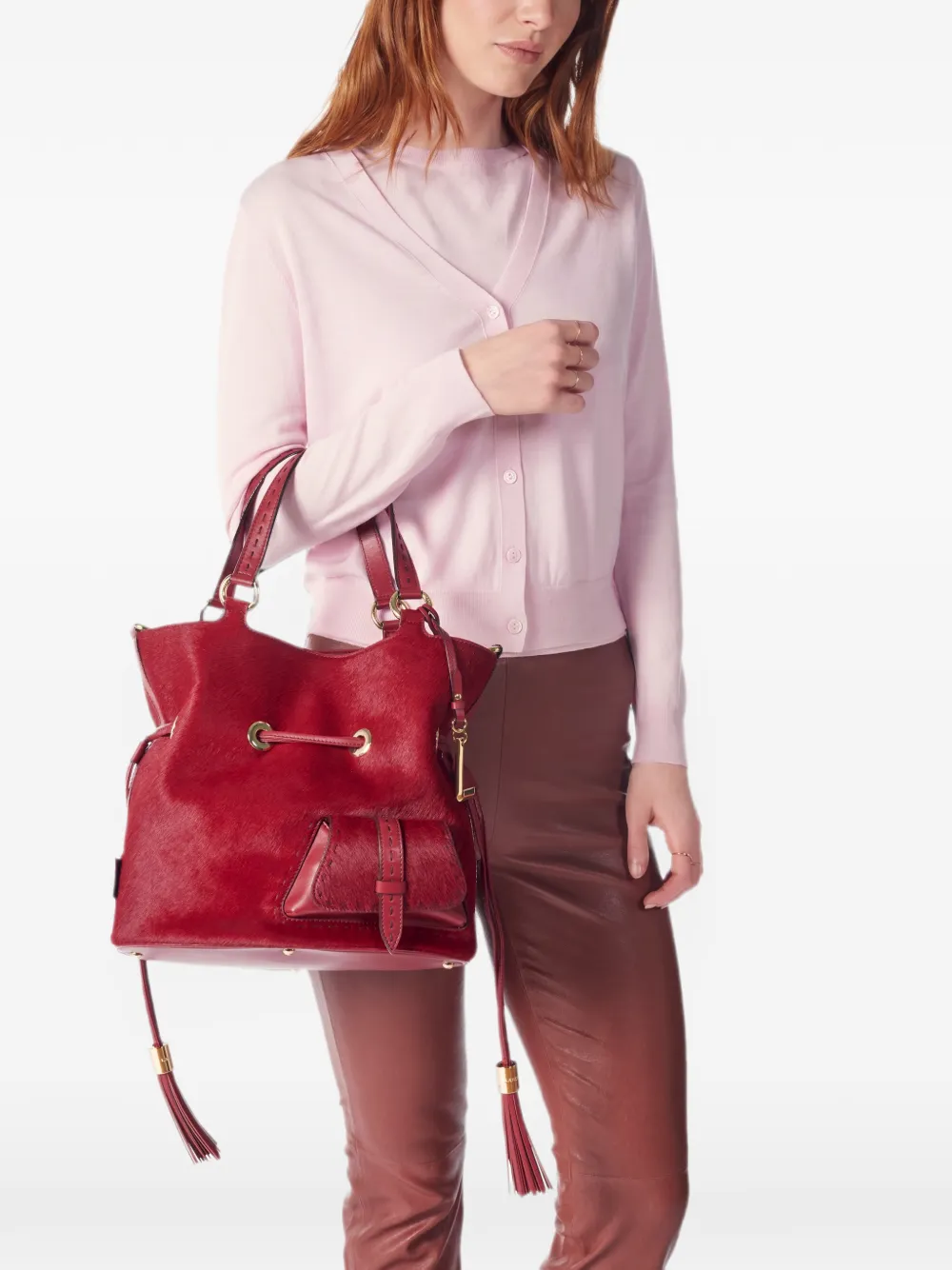 Lancel Medium Premier Flirt bucket-tas met leren kwastje Rood